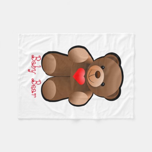 Teddy Bear met hart Fleece Deken (Voorkant (Horizontaal))