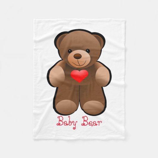 Teddy Bear met hart Fleece Deken (Voorkant)