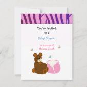 Teddy Bear met Honey Pot Baby shower Invitation Kaart (Voorkant)