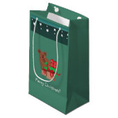 Teddy Bear met kerstcadeautjes Klein Cadeauzakje (Voorkant Gekanteld)