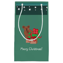 Teddy Bear met kerstcadeautjes Klein Cadeauzakje