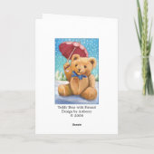 Teddy Bear met Parasolkerst Feestdagen Kaart (Achterkant)
