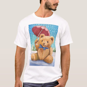 Teddy Bear met Parasolkerst T-shirt