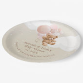 Teddy Bear met roze ballonnen Bord papier (Gekanteld)