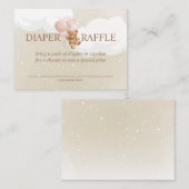 Teddy Bear met roze ballonnen Dappere Raffle Kaart (Voorkant / Achterkant)