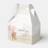 Teddy Bear met roze ballonnen voor een pleisterbox Bedankdoosjes (Voorkant Zijde)