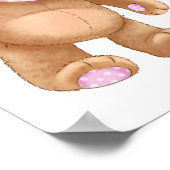 Teddy Bear met roze ballonnen Welkomstteken Poster (Hoek)