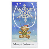 Teddy Bear met Snowflake Parachute Klein Cadeauzakje (Achterkant)