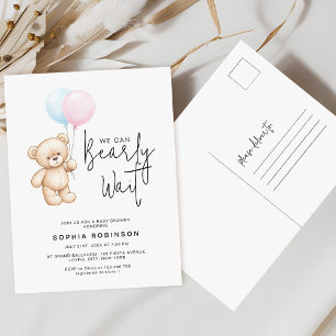 Teddy Bear Minimalist Baby shower Invitation Briefkaart