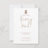 Teddy Bear Minimalistisch Baby shower Hartelijk da Bedankkaart (Voorkant)