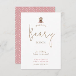 Teddy Bear Minimalistisch Baby shower Hartelijk da Bedankkaart
