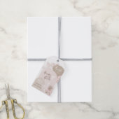 Teddy Bear Modern Boho Girl Baby shower Bedankt Cadeaulabel (Met Touw)