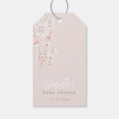 Teddy Bear Modern Boho Girl Baby shower Bedankt po Cadeaulabel (Achterkant)
