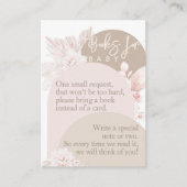 Teddy Bear Modern Boho Girl Baby shower book Informatiekaartje (Voorkant)