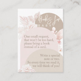 Teddy Bear Modern Boho Girl Baby shower book Informatiekaartje