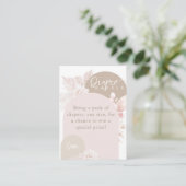 Teddy Bear Modern Boho Girl Baby shower diaper Informatiekaartje (Staand voorkant)