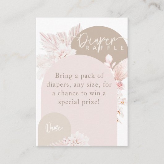 Teddy Bear Modern Boho Girl Baby shower diaper Informatiekaartje (Voorkant)