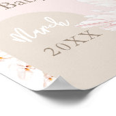 Teddy Bear Modern Boho Girl Baby shower Foam Board Poster (Hoek)