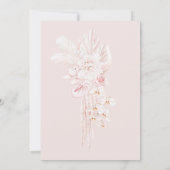 Teddy Bear Modern Boho Girl Baby shower Kaart (Achterkant)