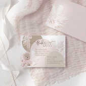 Teddy Bear Modern Boho Girl Shower Books for baby Informatiekaartje