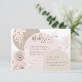 Teddy Bear Modern Boho Girl Shower Books for baby Informatiekaartje (Staand voorkant)