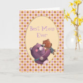 Teddy Bear-moeder Kaart (Gele Bloem)