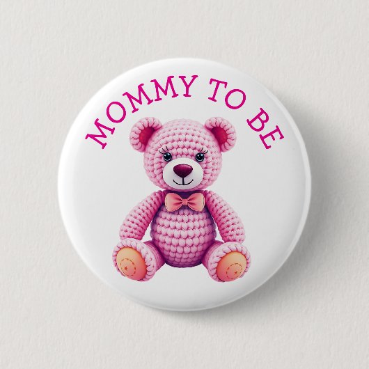 Teddy Bear  | Mommy to Be Baby Shower Ronde Button 5,7 Cm (Voorkant)