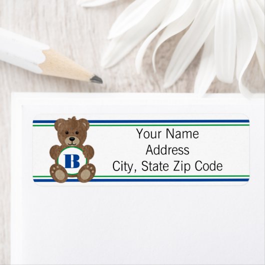 Teddy Bear Monogram Return Label (Insitu)
