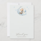 Teddy Bear Moon Baby shower bedankje Bedankkaart (Voorkant)