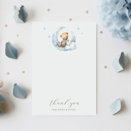 Teddy Bear Moon Baby shower bedankje Bedankkaart