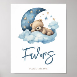 Teddy Bear Moon Baby shower Favorieten Poster