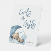 Teddy Bear Moon Baby shower Kaarten en geschenken Reclamebord Met Voetstuk (Voorkant)