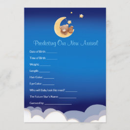 Teddy Bear Moon Baby Shower Voorspelling Notitiekaartje
