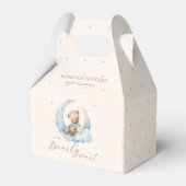 Teddy Bear Moon Barly Wachten Baby shower Bedankdoosjes (Voorkant Zijde)
