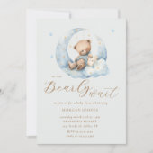 Teddy Bear Moon Barly Wachten Baby shower Kaart (Voorkant)