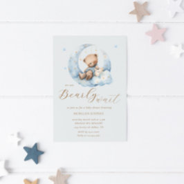 Teddy Bear Moon Barly Wachten Baby shower Kaart