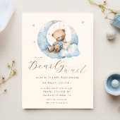 Teddy Bear Moon Barly Wachten Baby shower Kaart