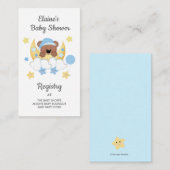 Teddy Bear Moon Clouds Stars Baby shower Registry Informatiekaartje (Voorkant / Achterkant)