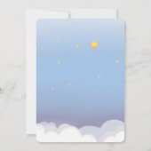 Teddy Bear Moon Dreamy Soft Blue Baby Shower Kaart (Achterkant)