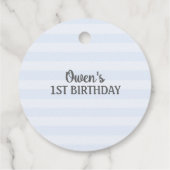 Teddy Bear Moon en Stars blue ballon Birthday Bedankjes Labels (Achterkant)