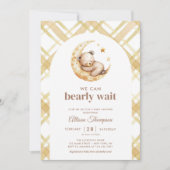 Teddy Bear Moon Genderneutraal Baby shower Kaart (Voorkant)