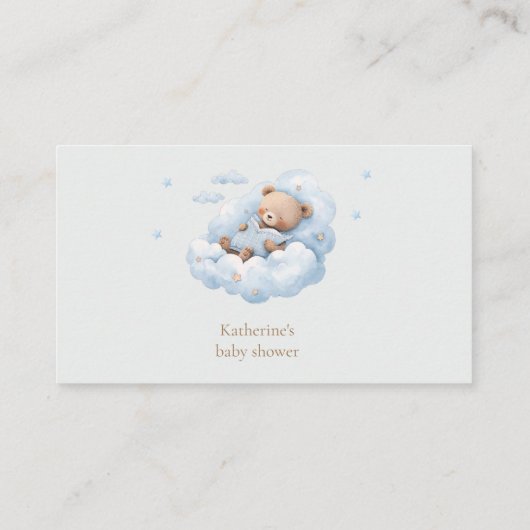 Teddy Bear Moon Luier Raffle Ticket Informatiekaartje (Achterkant)