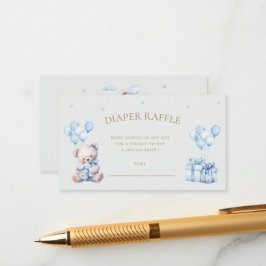 Teddy Bear Moon Luier Raffle Ticket Informatiekaartje