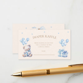 Teddy Bear Moon Luier Raffle Ticket Informatiekaartje