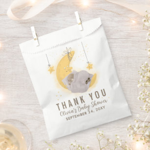 Teddy Bear Moon Neutral Baby shower Dank u wel Bedankzakje