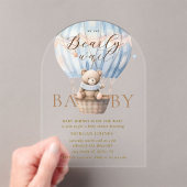 Teddy Bear Moon Over the Moon Baby shower Acryl Uitnodigingen (Insitu (Draagbaar))