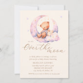 Teddy Bear Moon Over the Moon Baby shower Kaart (Voorkant)