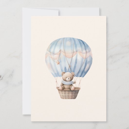 Teddy Bear Moon Over the Moon Baby shower Kaart (Achterkant)