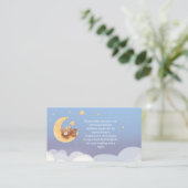 Teddy Bear Moon Soft Blue Baby Shower Book Request Informatiekaartje (Staand voorkant)