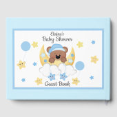 Teddy Bear Moon Stars Baby Jongen Douche Gastenboe Gastenboek (Achterkant)